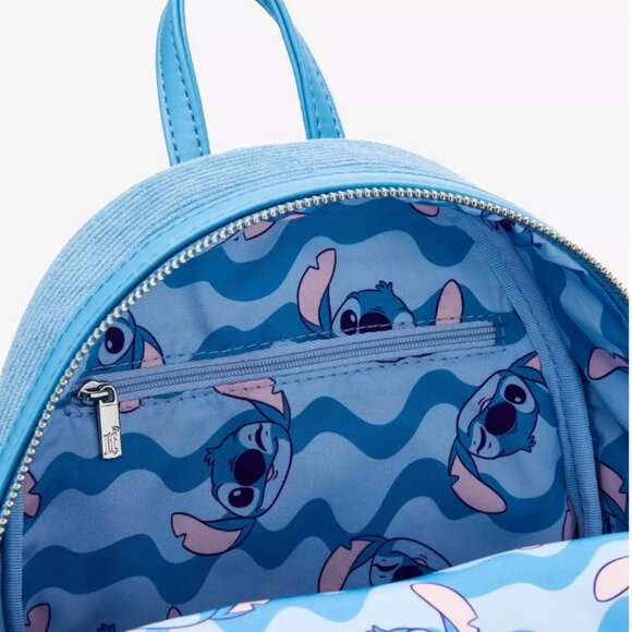 Loungefly Disney Lilo & Stitch Figural Stitch Corduroy Mini Backpack — BoxLunch - Picture 2 of 10